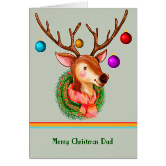 Reindeer Christmas Card for Dad