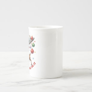 Reindeer Christmas Cartoon Bone China Mug