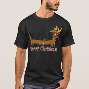 Reindeer Christmas Doxie T-Shirt
