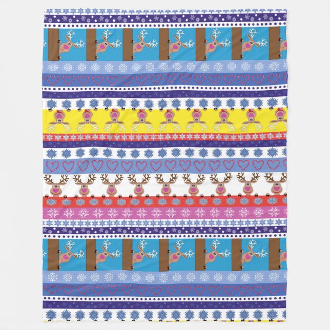 reindeer christmas fleece blanket (Front)