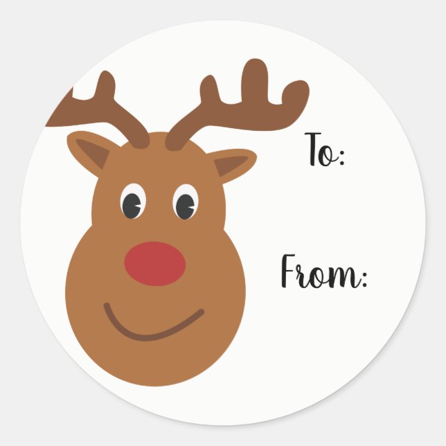 Reindeer Christmas Gift Labels (Front)