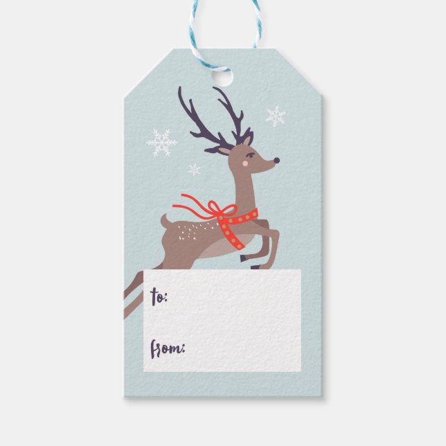Reindeer Christmas Gift Tags (Front)