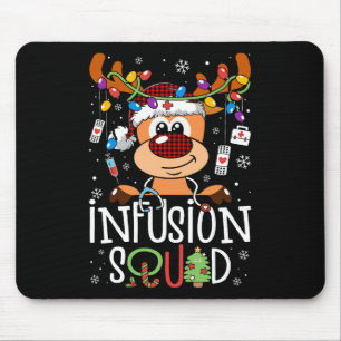 Reindeer christmas infusion nurse squad stethoscop mouse mat