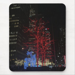 Reindeer Christmas Lights New York City Manhattan Mouse Mat