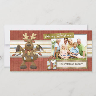 Reindeer Christmas Lights Photo Card
