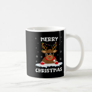 Reindeer Christmas Lights Santa Deer Rudolph Merry Coffee Mug