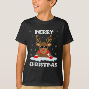 Reindeer Christmas Lights Santa Deer Rudolph Merry T-Shirt