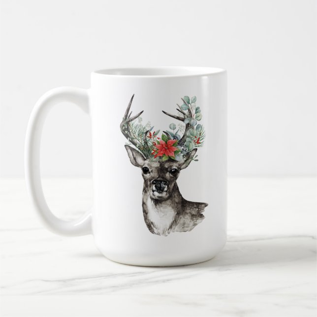 Reindeer Christmas mug personalized (Left)