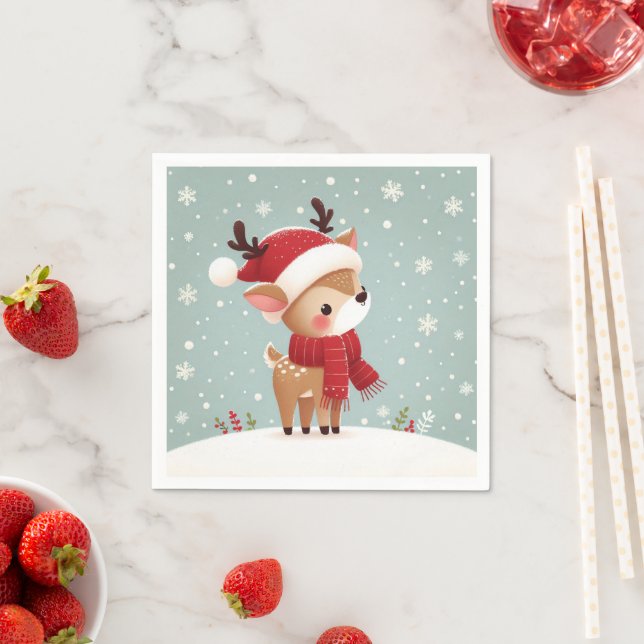 Reindeer Christmas Napkin (Insitu)