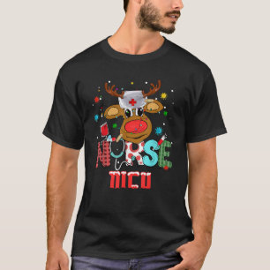 Reindeer Christmas Nicu Nurse Stethoscope Christma T-Shirt