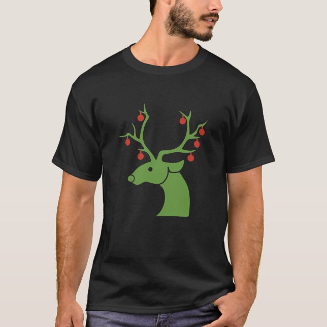 Reindeer Christmas Ornament T-Shirt (Front)