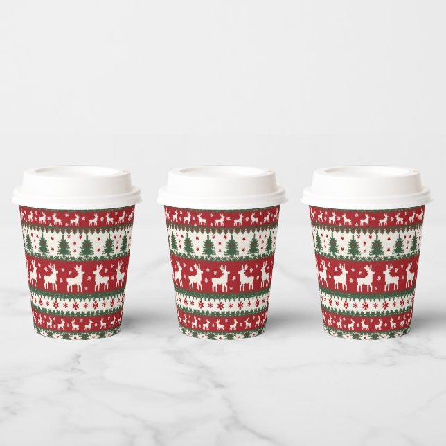 Reindeer Christmas Paper Cup (Multi)