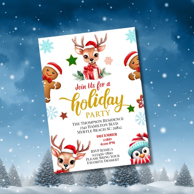  Reindeer Christmas Party Invitation (Creator Uploaded)