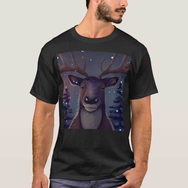 Reindeer Christmas Pattern T-Shirt (Front)