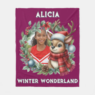 Reindeer Christmas Photo Blanket Personalised Gift