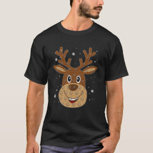 Reindeer Christmas Pop It Fidget Toy Xmas Kids Tod T-Shirt