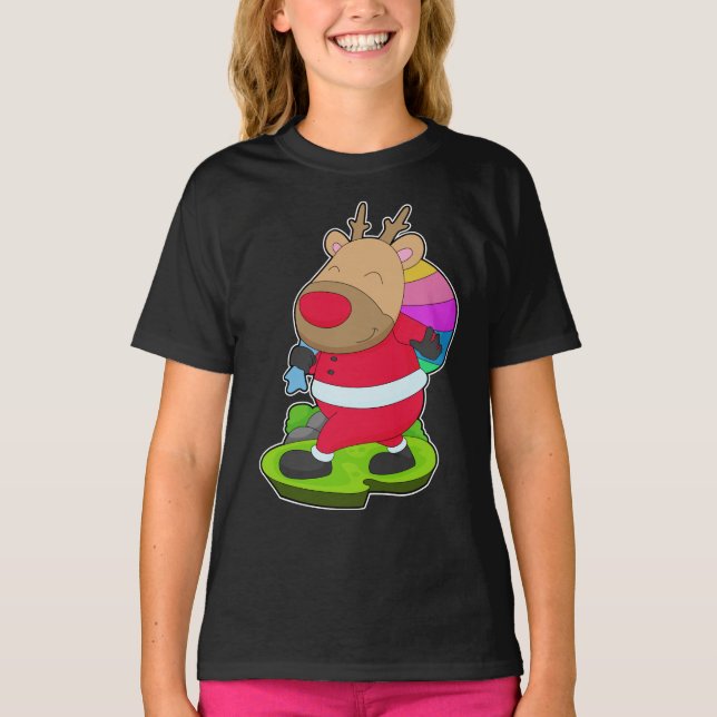 Reindeer Christmas Sack T-Shirt (Front)