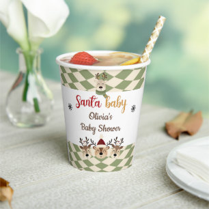 Reindeer Christmas Santa Baby Shower Paper Cups