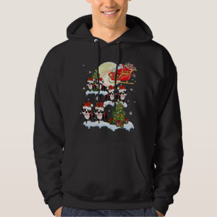 Reindeer Christmas Santa Riding Dog Hoodie