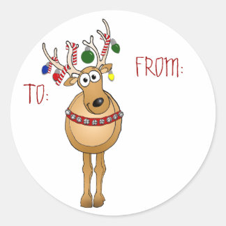 Reindeer Christmas sticker