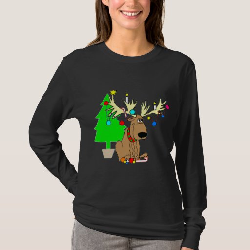 Reindeer Christmas T Shirt Holiday Gift
