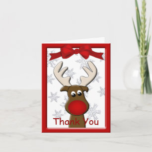 Reindeer Christmas Thank You Note Card