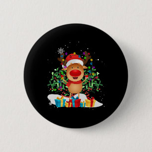 Reindeer Christmas tree presents Santa X-Mas 6 Cm Round Badge