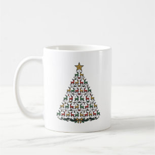 Reindeer Christmas Tree Vintage Engraving Shirt_1 Coffee Mug