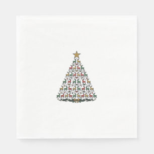 Reindeer Christmas Tree Vintage Engraving Shirt_1 Napkin