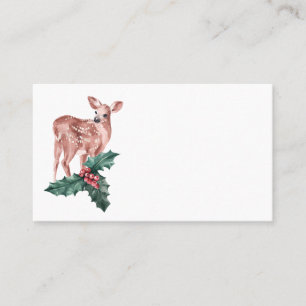 Reindeer Christmas Winter Red Wedding Deer Floral Place Card
