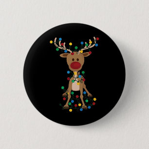 Reindeer Christmas Xmas For Women Men 6 Cm Round Badge