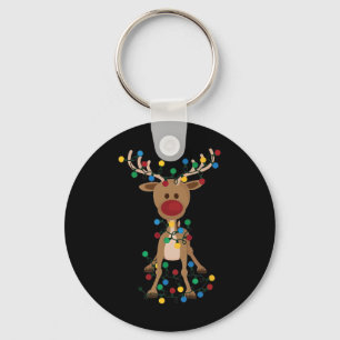 Reindeer Christmas Xmas For Women Men Key Ring