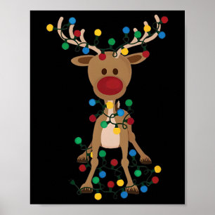 Reindeer Christmas Xmas For Women Men Poster