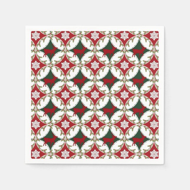 Reindeer Circles-1-PAPER NAPKINS (Front)