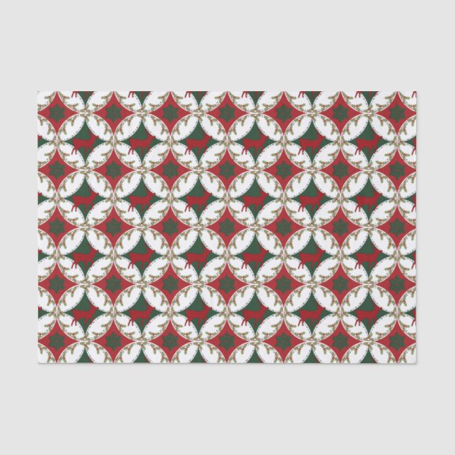 Reindeer Circles-2-TISSUE WRAPPING PAPER (Front)