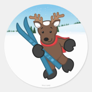 Reindeer Classic Round Sticker