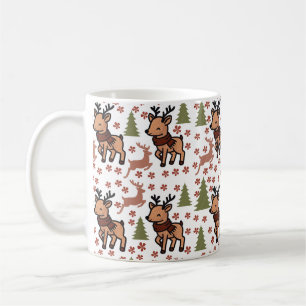 Reindeer cute floral mug