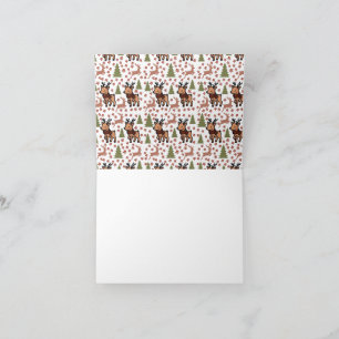 Reindeer cute floral mug thank you card