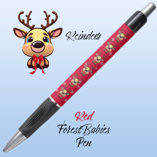 Reindeer Cute Funny Xmas Deer w/ Antlers Red 🦌