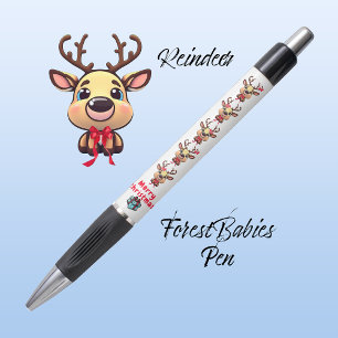 Reindeer Cute Funny Xmas Deer w/ Antlers White 🦌