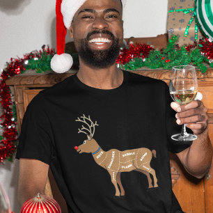 Reindeer Cuts of Meat Funny Venison Christmas T-Shirt