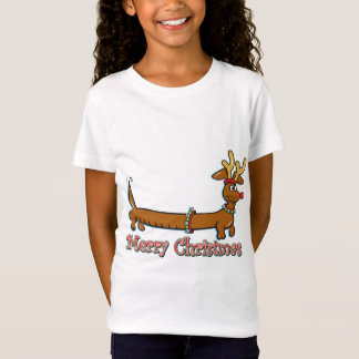 Reindeer Dachshund Merry Christmas T-Shirt
