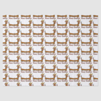 Reindeer Dachshund Merry Christmas Tissue Paper
