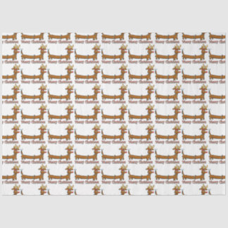 Reindeer Dachshund Merry Christmas Tissue Paper