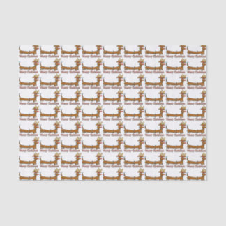 Reindeer Dachshund Merry Christmas Tissue Paper