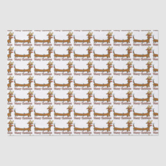 Reindeer Dachshund Santa Claus Tissue Paper