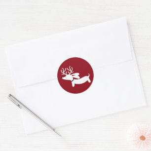 Reindeer Dachshund Wiener Dog Envelope Seal