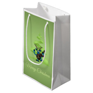 Reindeer Dancing Guitar Merry Christmas Tree Small Gift Bag