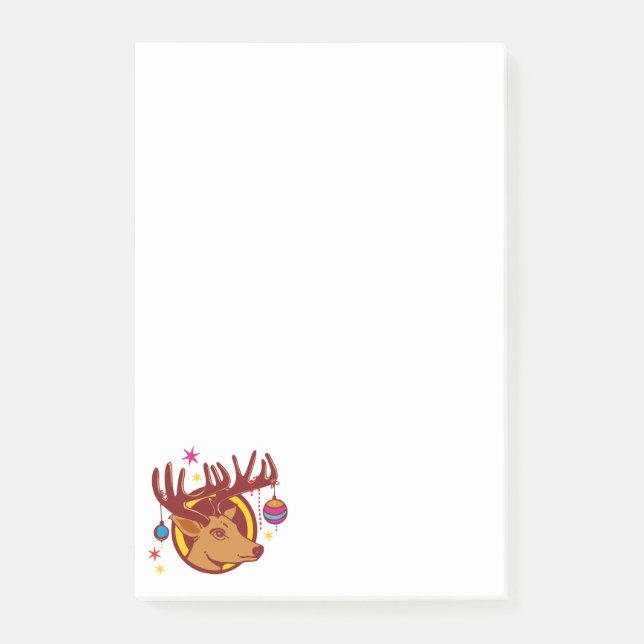 Reindeer / Deer / Christmas + your idea Post-it Notes (Front)