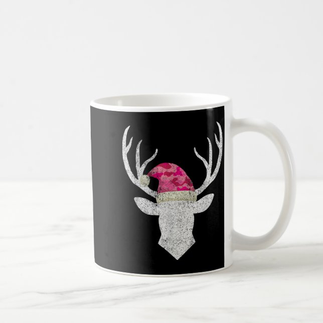 Reindeer Deer Nk Camo Santa Hat Christmas Pajama H Coffee Mug (Right)